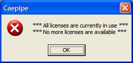 All Licenses Are Currently In Use