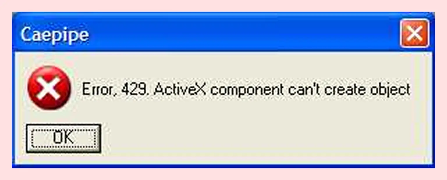 Error 429 - ActiveX Component