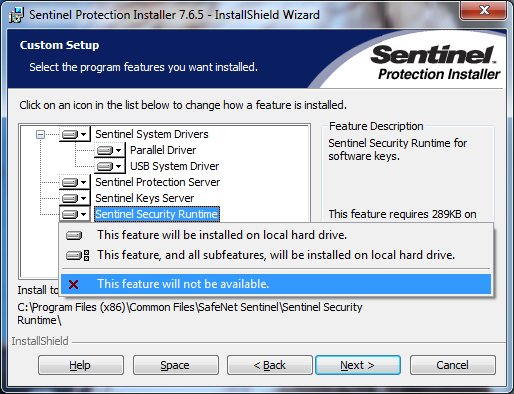Sentinel Installer Step 2