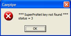 USB ***SuperProNet Key Not Found*** Status = 3 Error